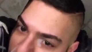 Cum in his eye