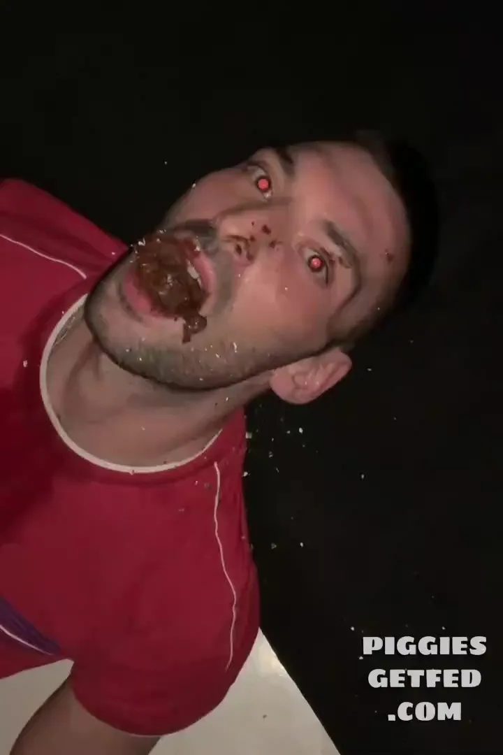 Italian slave Mirko Mainetti chewing mouthfull of shit
