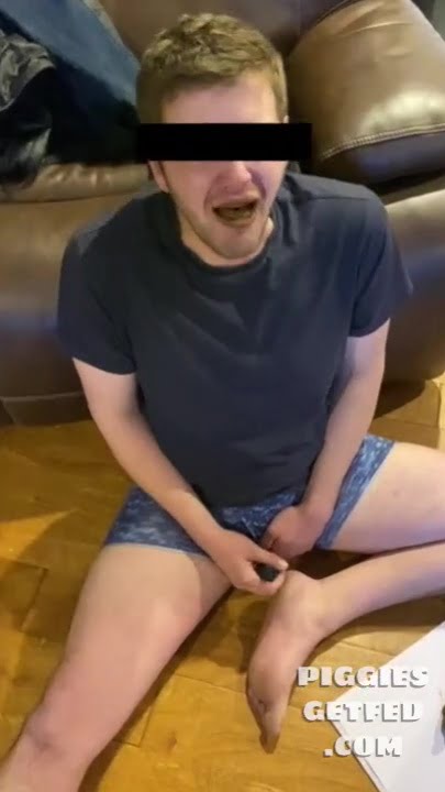 Coaching his toilet on how to swallow