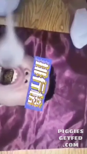 Human shit-eating toilet