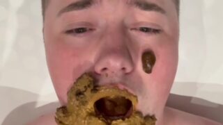 Fag takes two lads piss and shit
